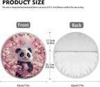 Steering Wheel Cover Sun Shade Pink Cherry Blossom Panda Car Steering Wheel Accessories for Women 17 inch Cooling Steering Wheel Cover Block Sun & Heat Universal Fit for Cars SUV Trucks