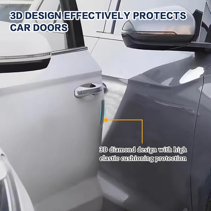 4PCS Silicone Car Door Edge Guard, Car Door Protector, Self Adhesive Crash Scratch Strips Accessories Protector, Auto Accessories Decorative Anti-Collision Strip for Sedans Truck SUV (Gray)