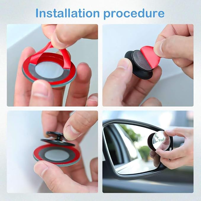2pcs Blind Spot Mirror, 360 Degree Adjustabe HD Glass, 2" Round HD Glass Convex Rear View Mirror, for any Car, Van, Suv and Trucks.