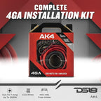 AK4 Complete 4 Gauge CCA Amplifier Installation Wiring Kit - Ampkit Helps Make Connections, Brings Power to Your Radio, Subwoofers, Speakers with Super Flex Wire - 1200W for 1 Amplifier