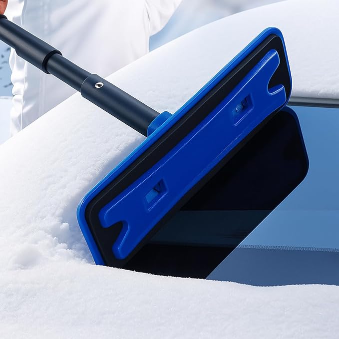 36" Car 3-in-1 Snow Brush, Detachable Extendable Vehicle Windshield Ice Frost Scraper with Ergonomic Foam Grip Handle, Automotive Snow Removal Tools, Universal for SUV RV Truck (Blue) | Detachable Extendable Vehicle Windshield Ice Frost Scraper with Er...