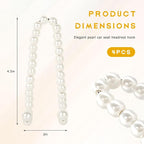 2 PCS Elegant Pearl Car Seat Headrest Hook, Cute Pearl Back Seat Hanger Auto Interior Decoration, Exquisite Vehicle Headrest Storage Organizer for Handbags Coats Keys
