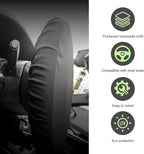Car Steering Wheel Cover Sun Shade, Anti-heat & Waterproof Steering Wheel Protector, Thickened Composite Scratch-resistant Protective Cover, for Most Cars, Trucks, SUVs (Black)