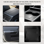 Car Trash Can with Lid, Mini Car Garbage Bin Leakproof Cup Holder Trash Can, Multipurpose Organizer Door Pocket Trash Cup Fits Auto Home Office, Universal Garbage Can (Black)