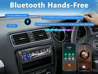 Car Radio Bluetooth Single DIN Car Stereo with Bluetooth,Car Audio with Push to Talk Button for Handsfree Calling,FM/ MP3/EQ/SD/AUX,Dual USB,iOS & Android App Control,7 LED Colors | No CD Player