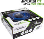Timpano Amplifier Wiring Kit - 4 Gauge Amp Kit 2000 Watts Car Amplifier Installation CCA Cables Kit – 150 Amp Fuse Single Amp TPT-AMPKIT4 Blue