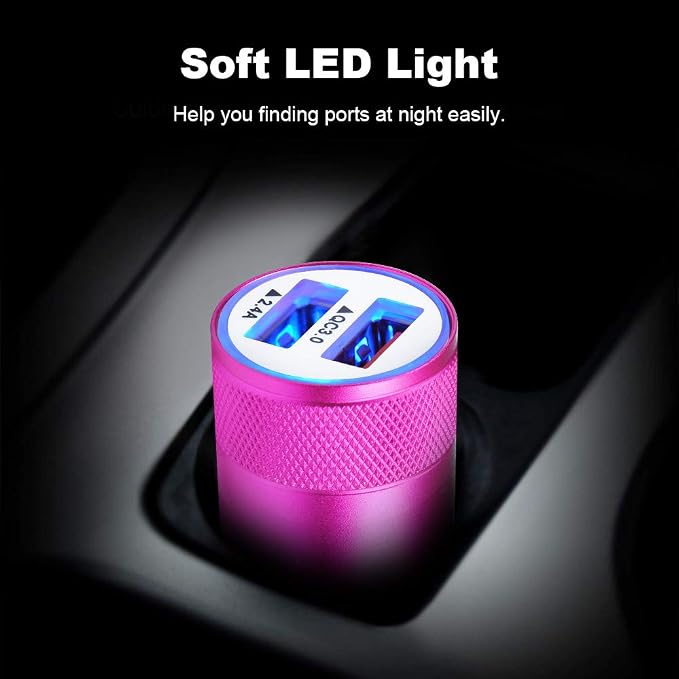 Fast Car Charger, Quick Charging 5.4A/30W Phone USB Car Charger Adapter Rapid Plug 2 Port Cigarette Lighter Charger Flush Compatible Samsung Galaxy S23 S22 S21 S20 Ultra S10e S10 S9 S8 Note, iPhone