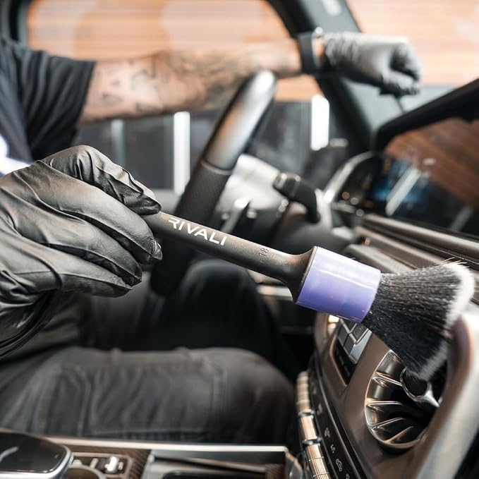 Car Care Premium 5-Piece Interior Detailing Brush Set - Ultra Soft Scratch-Free Brushes for Leather, Alcantara, Dashboards, Air Vents & Screens - Professional Car Interior Cleaning Kit