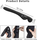 Inflatable Car Seat Gap Filler Strip - 2Pcs Leather Foldable Seat Gap Plug Blocker,Stop Dropping Items,Soft Interior Accessories for All Cars (Black)