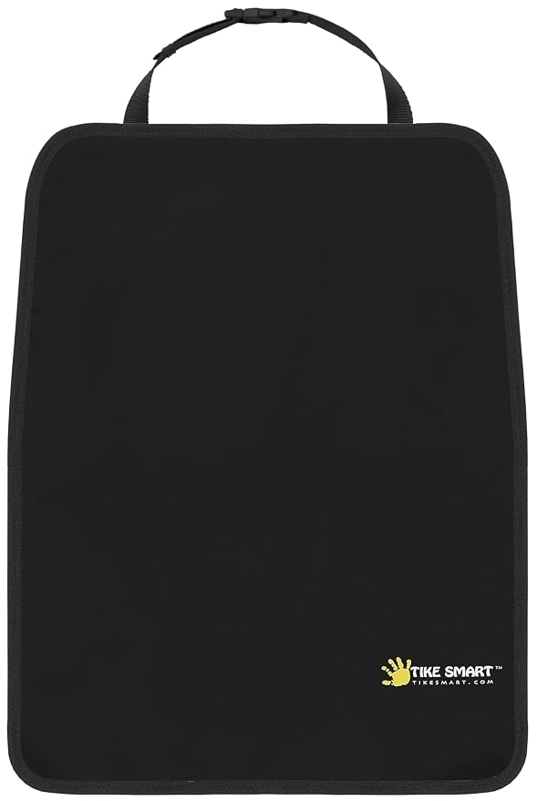 Luxury Clean-Edge Kick Mat - Tapered Design Seat Back Protector and Seat Cover with Invisible Strap and Stiff Edging (1 Mat)