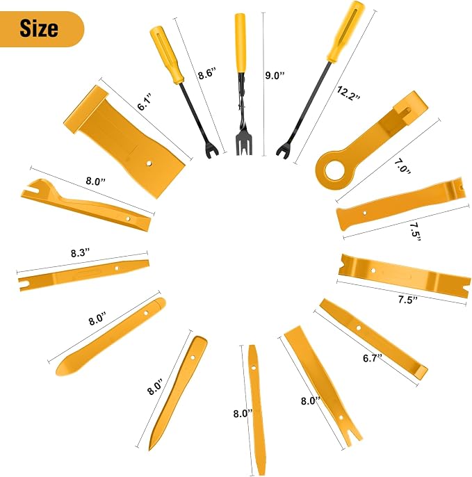 330Pcs Trim Removal Tool, Auto Push Pin Bumper Retainer Clip Set Fastener Terminal Remover Tool Adhesive Cable Clips Kit Car Panel Radio Removal Auto Clip Pliers, Yellow