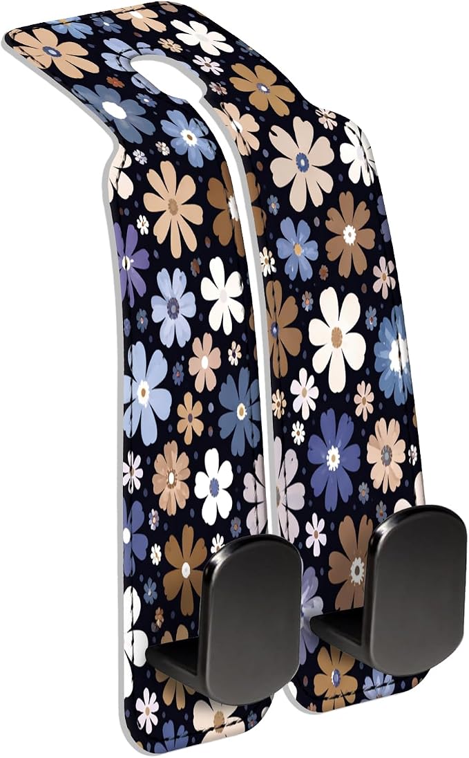 Car Seat Back Storage Hook, Funny Car Purse Hook, Cute Vehicle Storage Organizer for Purses Handbags Cute Daisy Floral
