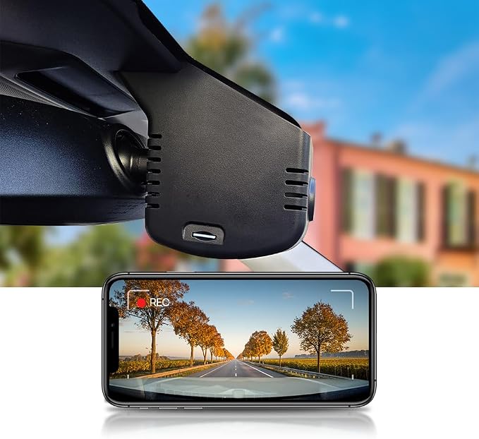 4K Dash Cam Compatible with Volkswagen Tiguan 2024-2026 MK3 (Grey), Integrated OEM Look, 2160P UHD Video, WiFi & APP, Loop Recording, Parking Sensor, Night Vision, Easy to Use, 64GB Card