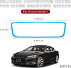 Car Rear View Mirror Protector Frame, Silicone Auto Rearview Edge Protection Cover Compatible with Model 3 Model Y, Interior Rear View Trim Frame Decoration, Car Accessories (Sky Blue-2PCS)