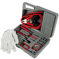 Roadside Emergency Car Kit - 30-Piece Road Trip Essentials Tool Set with Jumper Cables and Carrying Case for Car, Truck, or RV by (Gray/Red)