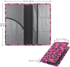 Premium Car Registration & Insurance Card Holder with Magnetic Shut, Vehicle Glove Box Car Organizer - For Documents, Cards, License (Leopard B)
