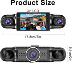 4 Channel Dash Cam Front and Rear Inside Back 360° FHD 2K Dash Camera for Cars, WiFi, GPS, G-Sensor, WDR 24/7 Parking Mode, 170° Wide Angle, Loop Recording, Night Vision, APP, with 64GB Card