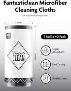 Microfiber Cleaning Cloth Roll -40 Pack, Tear Away Microfiber Towels, 12" x 12", Reusable, Washable, Scratch Free, Ultra Absorbent for All-Around Cleaning Supplies (DimGrey)