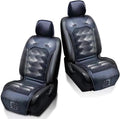 2 Pack Cooling Car Seat Cushion - Black 12V Automotive Comfortable Massager Cooler Pad-Air Conditioned Air Circulation for Hot Weather