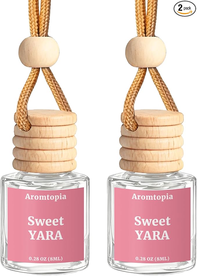 Car Air Fresheners, Hanging Car Aroma Diffuser-Sweet YARA, Aromtopia Long-Lasting Odor Eliminator Automotive Air Fragrance, Great Small Hostess Gift, Pack of 2