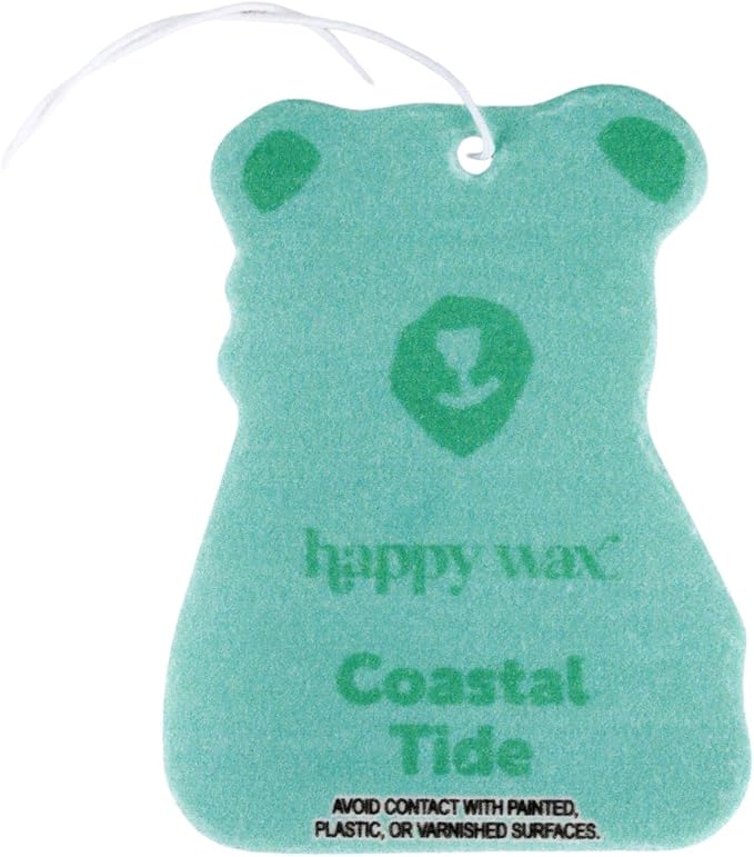 Hanging Car Cub Air Fresheners Infused with Natural Essential Oils, 4 Ct. (Coastal Tide)