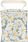 Car Trash Can, Cute Car Trash Bag, Hanging Car Organizer and Storage Bag, Trash Bin for Car Accessories, Vehicle, Travelling, Camping Cute Blue White Daisy