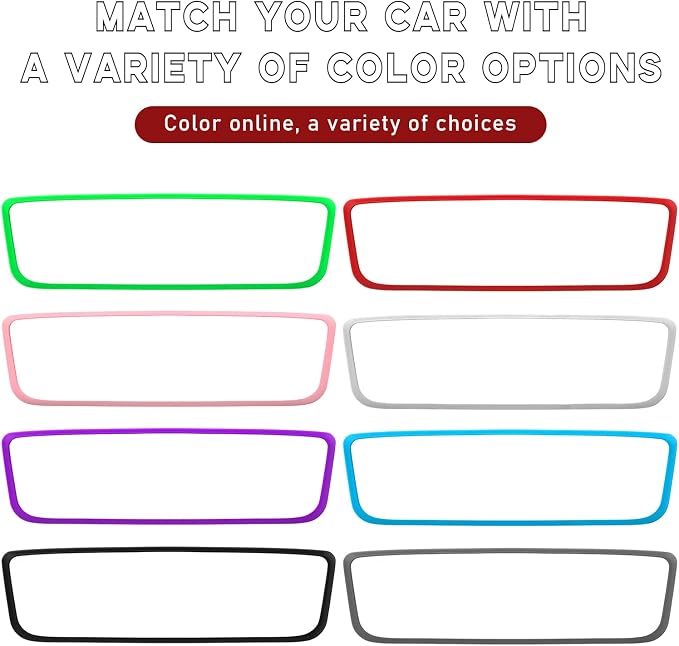Car Rear View Mirror Protector Frame, Silicone Auto Rearview Edge Protection Cover Compatible with Model 3 Model Y, Interior Rear View Trim Frame Decoration, Car Accessories (Sky Blue-1PCS)