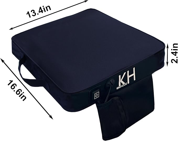 Black Thick Stadium Seat Cushion, Portable Seat Pad for Kayak, Canoe, Boat, Bleacher & Indoor Outdoor Use