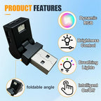 Mini USB LED Light, Portable Adjustable Brightness Car 7 Color RGB Dynamic Ambient Lights, Plug-in Auto Interior Night Atmosphere Lamp Decoration Accessories for Laptop Home(2PCS)