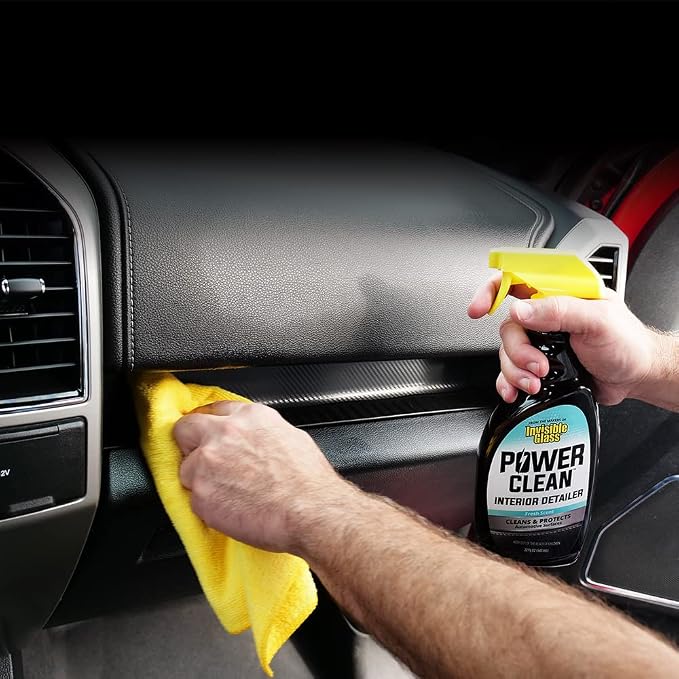 99056 Interior Detailing 8-Piece Kit Includes Carpet and Upholstery Cleaner, Leather Cleaner, Trim Shine, Trim Clean, Premium Glass Cleaner, Power Clean, and Two Microfibers