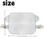 Exterior Car Sun Shade for Windshield & Mirrors, Multi-Layer Reflective Heat Shield, Blocks Sun & Snow, Keeps Interior Cooler, Anti-Theft Door Flap, All Season for SUV Sedan Truck（57"x42"）