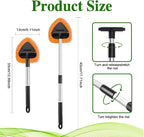 Windshield Cleaning Tool, Car Window Cleaner with Extendable Long Handle and 4 Washable Reusable Microfiber Pads, Auto Interior Exterior Auto Glass Wiper for Windshield, Universal for Cars (Orange)