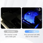 4-in-1 Car LED Lights Interior with USB Port,Ambient Neon Car Door Lights Kit for CCar Decor,Party,Music,Gift,Universal CCar Pedal Light Interior Accessories for Wonmen & Men (Blue)