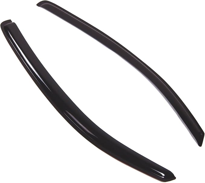WD2-453 Dark Smoke 2 Pcs Set Window Visor (Outside Mount) Deflector Rain Guard Compatible with 2005-2015 Toyota Tacoma Regular Cab