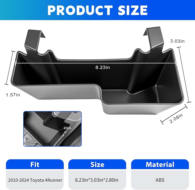 Upgrade Console Hanging Organizer Fits for 2010-2024 Toyota 4Runner Center Console Storage Tray Armrest Hanging Box Compatible with 4Runner Interior Accessories (Console Hanging Upgrade)