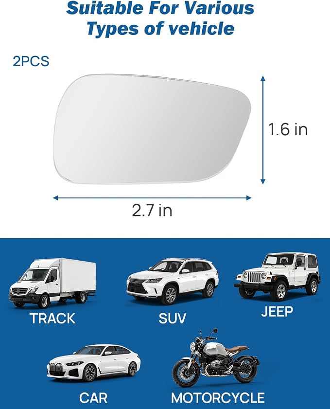Blind Spot Mirror 2 Pack HD Frameless Convex Glass for Wide Angle View and Safer Lane Changing Compatible with Cars SUVs Trucks RVs Easy Stick On & Long Lasting Durability
