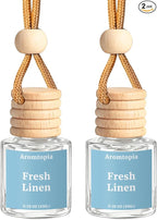 Car Air Freshener 2 Pack, Hanging Car Aroma Diffuser - Fresh Linen Fragrance Oil Air Diffuser for Car, Closet, Long Lasting Refreshing Fragrance Gift, Pack of 2