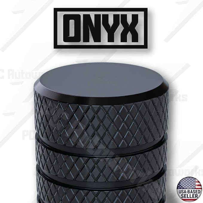 Aluminum Tire Valve Stem Caps – Anti-Rust, Premium Anodized Aluminum, Corrosion-Resistant, Easy Install, Universal Fit for Car, Truck, Bike, SUV – 1 Pack/Set of 4 (Onyx Black)