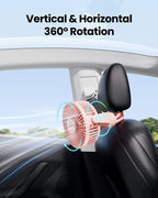 Mini Portable Stroller Fan, Battery Operated Small Clip on Fan, Detachable 3 Speed Rechargeable 360° Rotate Flexible Tripod Handheld Desk Cooling Fan for Car Seat Crib Treadmill Travel Pink