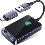 Jemluse Wireless CarPlay Adapter for Apple iPhone - 4-in-1 USB-A Dongle to Convert Wired to Wireless Car Play Adapter - Android Auto, AirPlay, Miracast(Jet Gray)