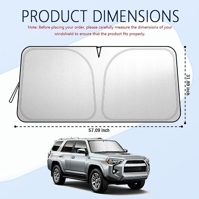 Car Windshield Sun Shade Compatible with Toyota RAV4 2019-2025,Oxford Cloth Sun Shade for Car Windshield with Foldable Design,Windshields Cover Suns Shades for Blocking Heat with Storage Bag