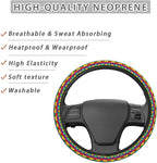 Rainbow Love Heart Steering Wheel Covers Anti-Slip Elasticity Car Accessories Steering Wheel Protector Universal 15 Inch for Cars SUV Vehicle Truck