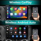 Qualcomm 8Core 64GB Car Radio Stereo Upgrade for Jeep Wrangler JK 2007-2018 Dodge Ram 1500 2500 2009 2010 2011 2012 Grand Cherokee with CarPlay Android Auto