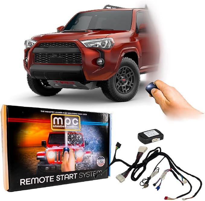 MPC Remote Start Kit Compatible with 2022-2024 Toyota 4Runner | Press OEM Fob 3X Lock to Start | T-Harness Included | Easy Install | Push to Start Vehicles Only
