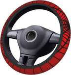 Red Spider Web Steering Wheel Cover Universal 15 Inch Cute Car Accessories Protector for Women Men