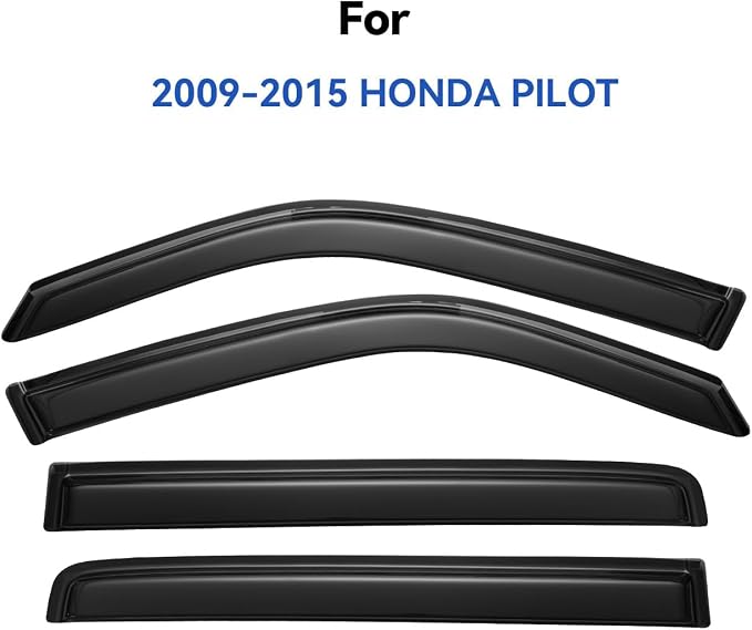 Window Visors Rain Guards Shield for Honda Pilot 2009-2015, Out-Channel Window Vent Wind Deflectors Visors Shades for 09-15 Pilot