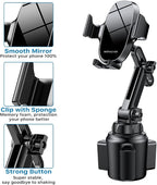 [Upgraded Version Cup Phone Holder for Car, Universal Adjustable Long Neck Car Phone Mount Cradle Friendly Compatible with iPhone Samsung Google and All 4.0-7.0 inches Smartphones