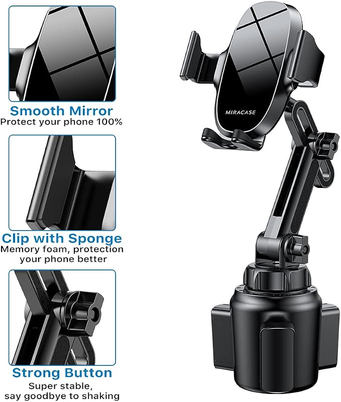Cup Phone Holder for Car, [Upgraded Version] Adjustable Long Neck Car Cup Holder Phone Mount Cradle Friendly Compatible with iPhone Samsung Google and All Smartphones, Green