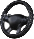 car Steering Wheel Cover Faux Leather Massage Universal fit 3D Honeycomb Hole Anti-Slip Sporty 15 Inches (Black Black)