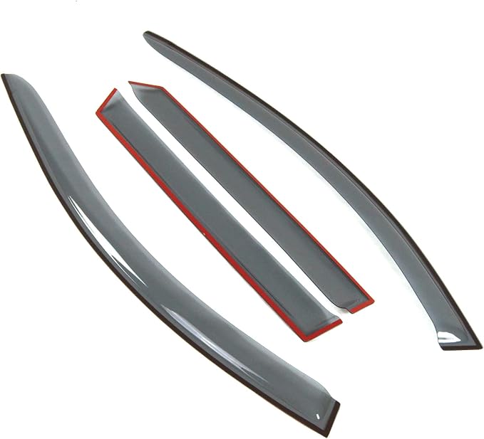 Car Window Rain Guard | Outside Mount Visors Auto Side Window Deflectors | Windows Visor Rain Shields Compatible with 1999-2004 Audi A6 Avant Wagon | 4 Pcs Set, LGWV2-666, Light Tinted